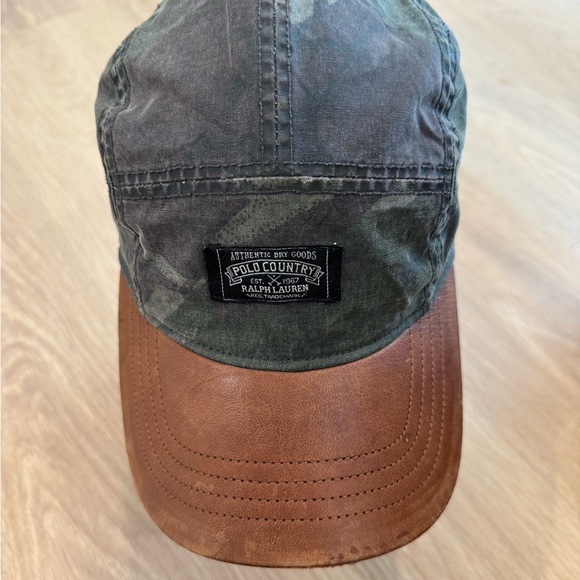 Ralph Lauren Polo Country Green and Brown Camo oilcloth cap